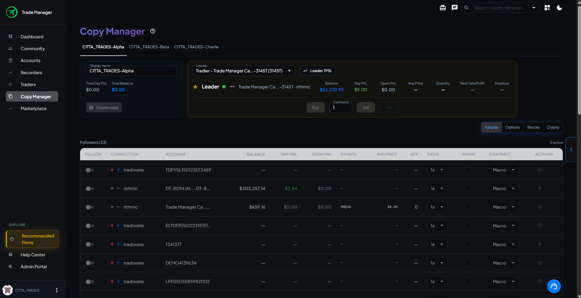 Trade Manager Copy Trading